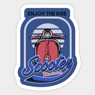 RED CLASSIC SCOOTER Sticker